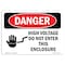 Signmission OSHA Sign, 10" Height, 14" Width, Rigid Plastic, High Voltage Do Not Enter This Enclosure, Landscape OS-DS-P-1014-L-1341 - alternate 1